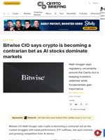 Bitwise CIO says crypto is becoming a contrarian bet as AI stocks dominate markets