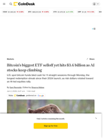 Bitcoin's biggest ETF selloff yet hits $3.4 billion as AI stocks keep climbing