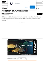 450% Spike in XRP Ledger Accounts: Adoption or Automation? - U.Today