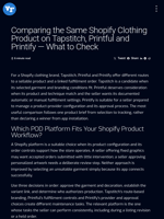 Comparing the Same Shopify Clothing Product on Tapstitch, Printful and Printify — What to Check | Visionary Financial