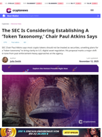 SEC Chair Paul Atkins Considers Establishing Token Taxonomy