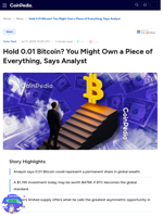 Hold 0.01 Bitcoin? You Might Own a Piece of Everything, Says Analyst