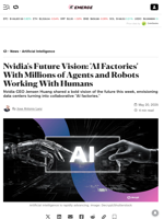 Nvidia's Future Vision: 'AI Factories' With Millions of Agents and Robots Working With Humans - Decrypt