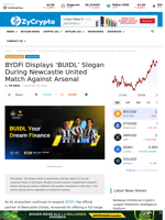 BYDFi Displays 'BUIDL' Slogan During Newcastle United Match Against Arsenal