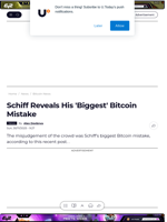 Schiff Reveals His 'Biggest' Bitcoin Mistake - U.Today