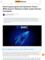 Most Cryptos Ignore the Quantum Threat - BMIC Doesn’t, Making It a Best Crypto Presale Candidate - InsideBitcoins.com