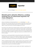 Mantle joins xStocks Alliance, scaling leading line of tokenized equities for mass adoption