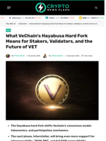 What VeChain’s Hayabusa Hard Fork Means for Stakers, Validators, and the Future of VET - Crypto News Flash