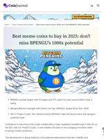 Best meme coins to buy in 2025: don’t miss BPENGU’s 1000x potential - CoinJournal