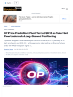 OP Price Prediction: Pivot Test at $0.13 as Taker Sell Flow Undercuts Long-Skewed Positioning - Blockchain.News