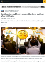 Kast Launches Stablecoin Business Platform After $80M Raise