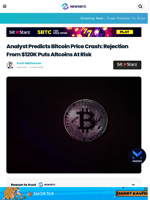 Analyst Predicts Bitcoin Price Crash: Rejection From $120,000 Puts Altcoins At Risk