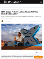 HTX Drops Pi Coin Listing Clues: Pi Price Rally Building Up? - DailyCoin