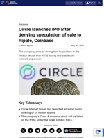 Circle launches IPO after denying speculation of sale to Ripple, Coinbase