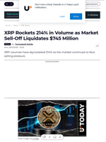XRP Rockets 214% in Volume as Market Sell-Off Liquidates $745 Million - U.Today