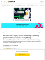 Microsoft says legacy banks are hitting a breaking point as AI takes over the heavy lifting