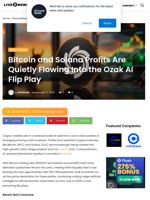 Bitcoin and Solana Profits Are Quietly Flowing Into the Ozak AI Flip Play | Live Bitcoin News