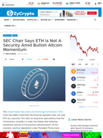 SEC Chair Says ETH Is Not A Security Amid Bullish Altcoin Momentum ⋆ ZyCrypto