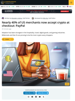 4 in 10 US Merchants Now Accept Crypto: PayPal
