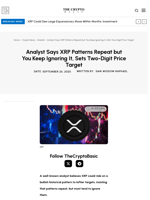 Analyst Says XRP Patterns Repeat but You Keep Ignoring It, Sets Two-Digit Price Target