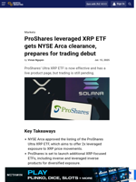 ProShares leveraged XRP ETF gets NYSE Arca clearance, prepares for trading debut