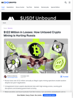 Russia Faces $122 Million Tax Loss from Illegal Crypto Mining