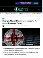 Georgia Plans Bitcoin Investments for State Treasury Funds - Crypto News Flash