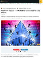 Arbitrum Freezes 30K ETH Tied to Kelp Hack