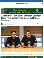 KGeN Hits $43.5M Raised With New Strategic Round From Jump Crypto, Accel and Prosus Ventures
