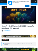 Gemini’s 4 Best Altcoins for Q4 2025: Prepare for Rate Cuts & ETF Approvals