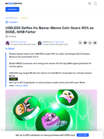 USELESS Price Soars 30% After Exchange Listings