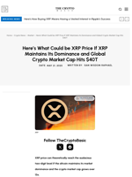 Here’s What Could be XRP Price If XRP Maintains Its Dominance and Global Crypto Market Cap Hits $40T