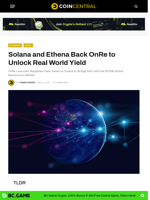 Solana and Ethena Back OnRe to Unlock Real World Yield