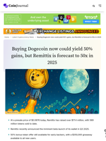 Buying Dogecoin now could yield 50% gains, but Remittix is forecast to 50x in 2025 - CoinJournal