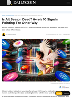 Is Alt Season Dead? Here's 10 Signals Pointing The Other Way - DailyCoin