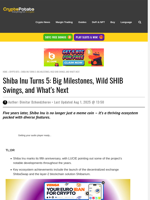 Shiba Inu Turns 5: Big Milestones, Wild SHIB Swings, and What’s Next