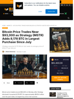 Strategy Adds 8,178 BTC As Bitcoin Price Hits $93,000