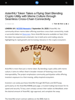 AsterINU Token Takes a Flying Start Blending Crypto Utility with Meme Culture through Seamless Cross-Chain Connectivity - Visionary Financial