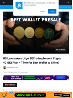 US Lawmakers Ask SEC to Push Trump's Crypto 401k: Best Wallet Adoption Will Soar