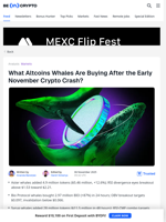 3 Altcoins That Whales Are Buying After the Early November Crash