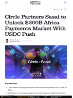 Circle Partners Sasai to Unlock $200B Africa Payments Market With USDC Push