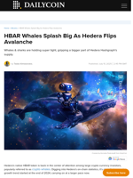 HBAR Whales Splash Big As Hedera Flips Avalanche - DailyCoin