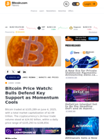 Bitcoin Price Watch: Bulls Defend Key Support as Momentum Cools – Markets and Prices Bitcoin News