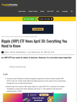 Ripple (XRP) ETF News April 30: Everything You Need to Know