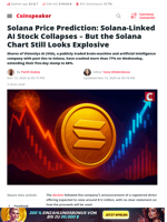 Solana Price Prediction: Solana-Linked AI Stock Collapses – But the Solana Chart Still Looks Explosive - Coinspeaker
