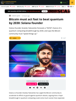 Solana Founder Tips 50% Odds of Quantum Computing Breakout By 2030