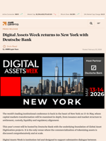 Digital Assets Week returns to New York with Deutsche Bank - AMBCrypto