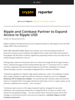 Ripple and Coinbase Partner to Expand Access to Ripple USD