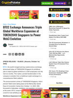 BTCC Exchange Announces Triple Global Workforce Expansion at TOKEN2049 Singapore to Power Web3 Evolution