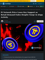 Pi Network Price Loses Key Support as Retail Demand Fades Despite Surge in dApp Activity